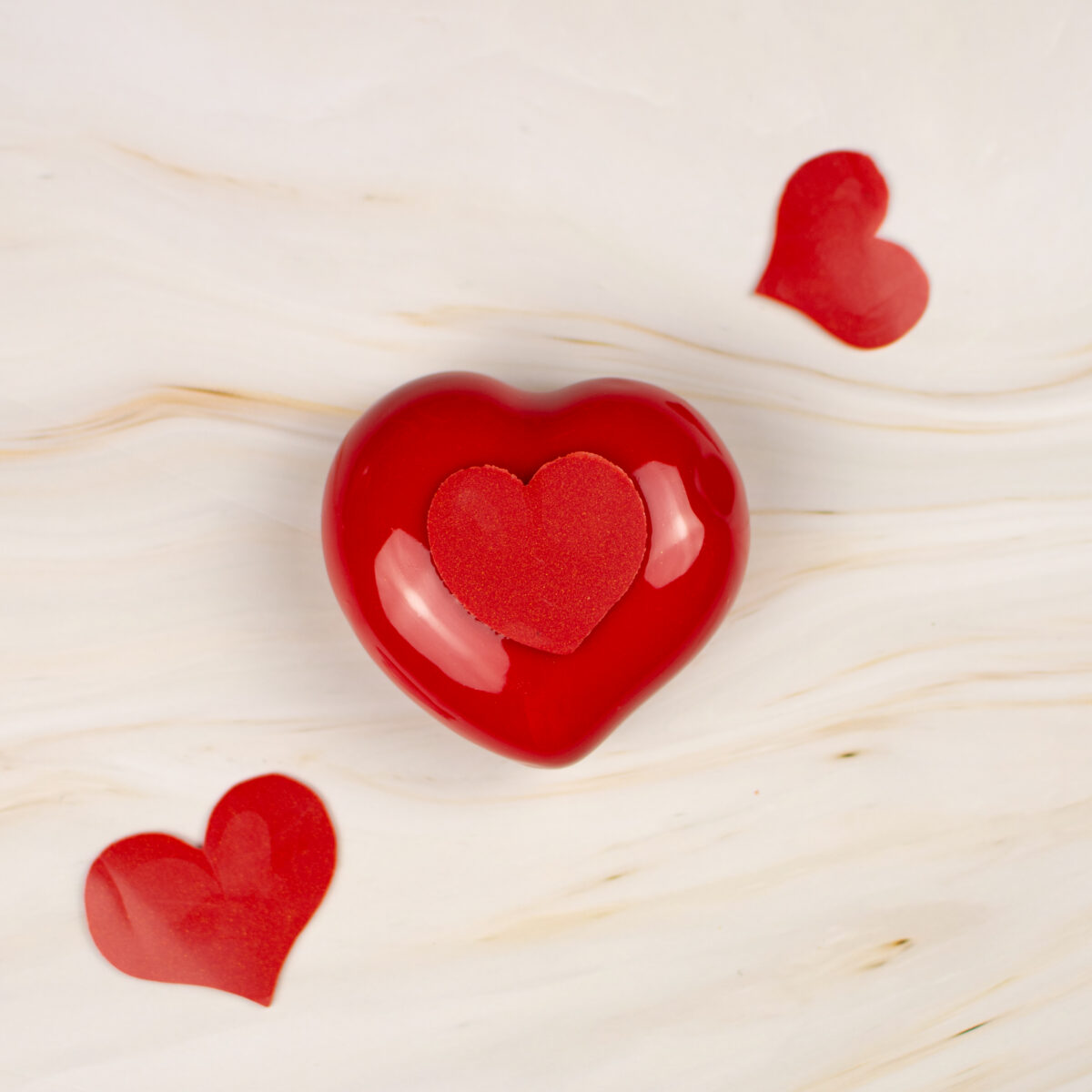 Single-serving red heart